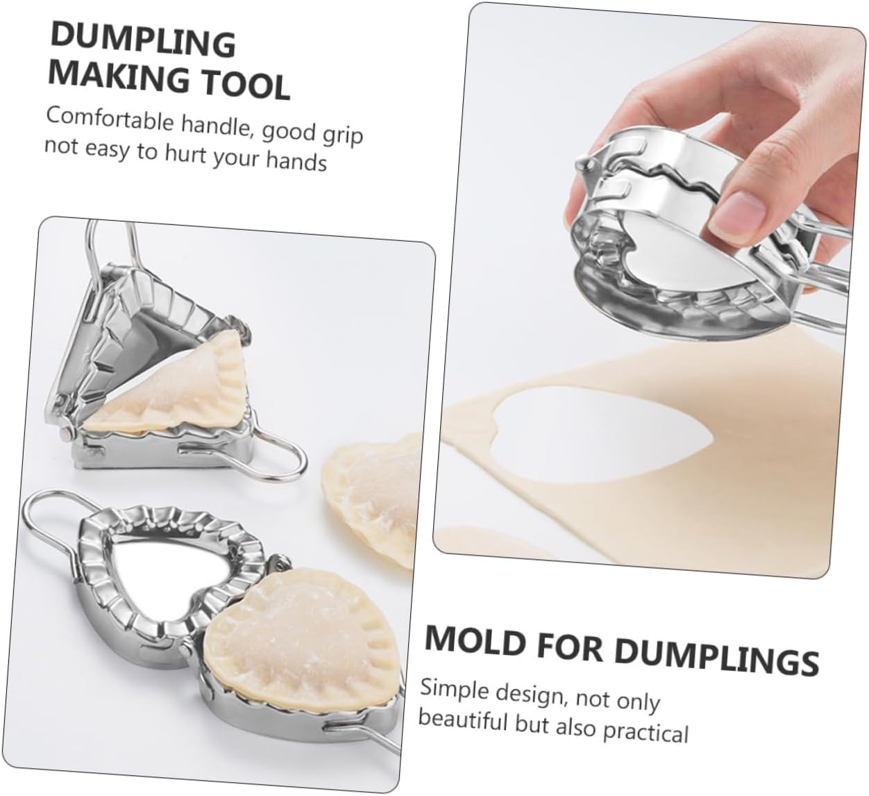 Heart-shaped Empanada Molding Tool Stainless Steel Dumpling Molding Press for Quick Effortless Dumpling Making