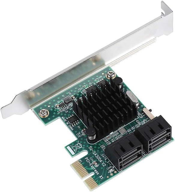 PCIe SATA Card, 6Gbps 4-port PCIE to SATA3.0 Expansion Controller Card Adapter, SATA3.0 Expansion Card, Plug and Play, PCI Express to SATA Card for Windows XP/2003/Vista/Win7/8/10