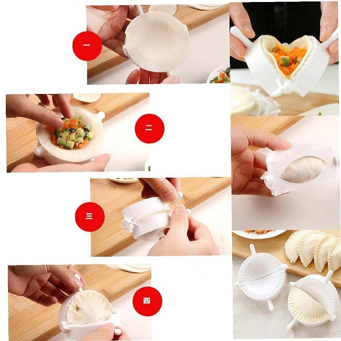 Set Pressa Per Empanadas E Ravioli - 3 Misure Con Tagliapasta E Cucchiaio - Stampo Per Gnocchi Cinesi