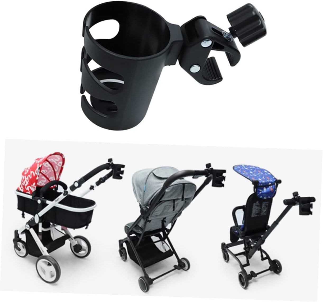 2pcs Stroller Cup Holder Organizer Compact Bottle Holder for Stroller Bike and Walker Fits Beverage Bottles and Cups for Parents The Go