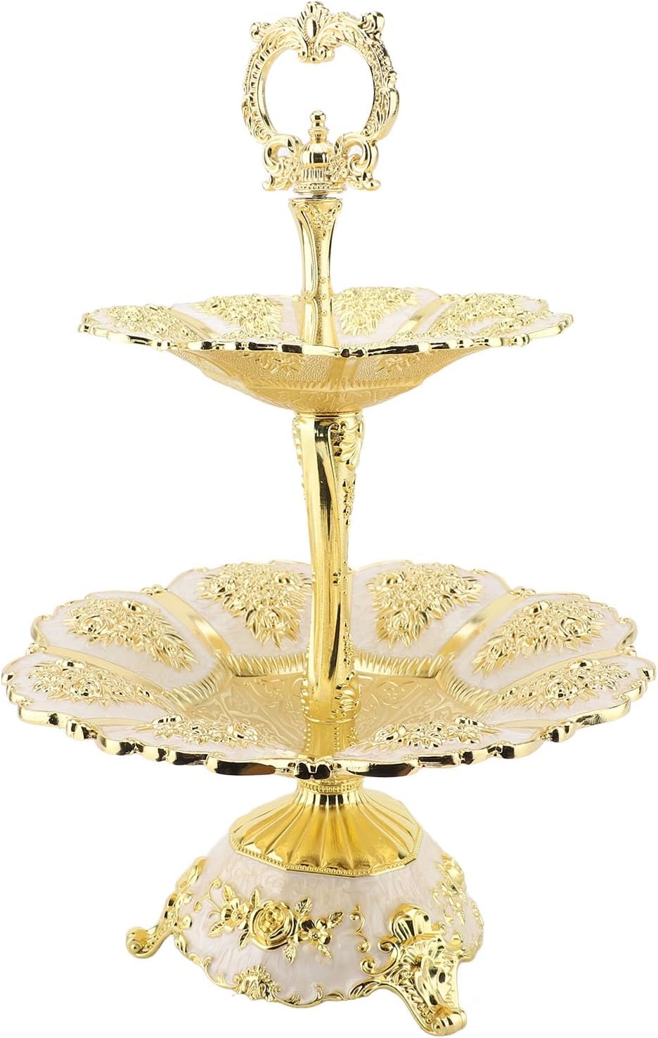 2 Tier Cupcake Stand Holder, Dessert Cupcake Stand Alloy Cup Cake Stand Towel with Tiered Serving Tray Alloy Elegant Tiered Cake Display Holder Serving Tray (alloy)