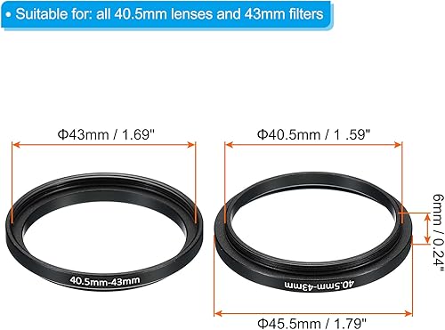 Miniatura 2 de PATIKIL Anillo elevador de metal de 1.594 in-1.693 in, paquete de 2 anillos adaptadores de filtro de lente de cámara, anillo adaptador de filtro de