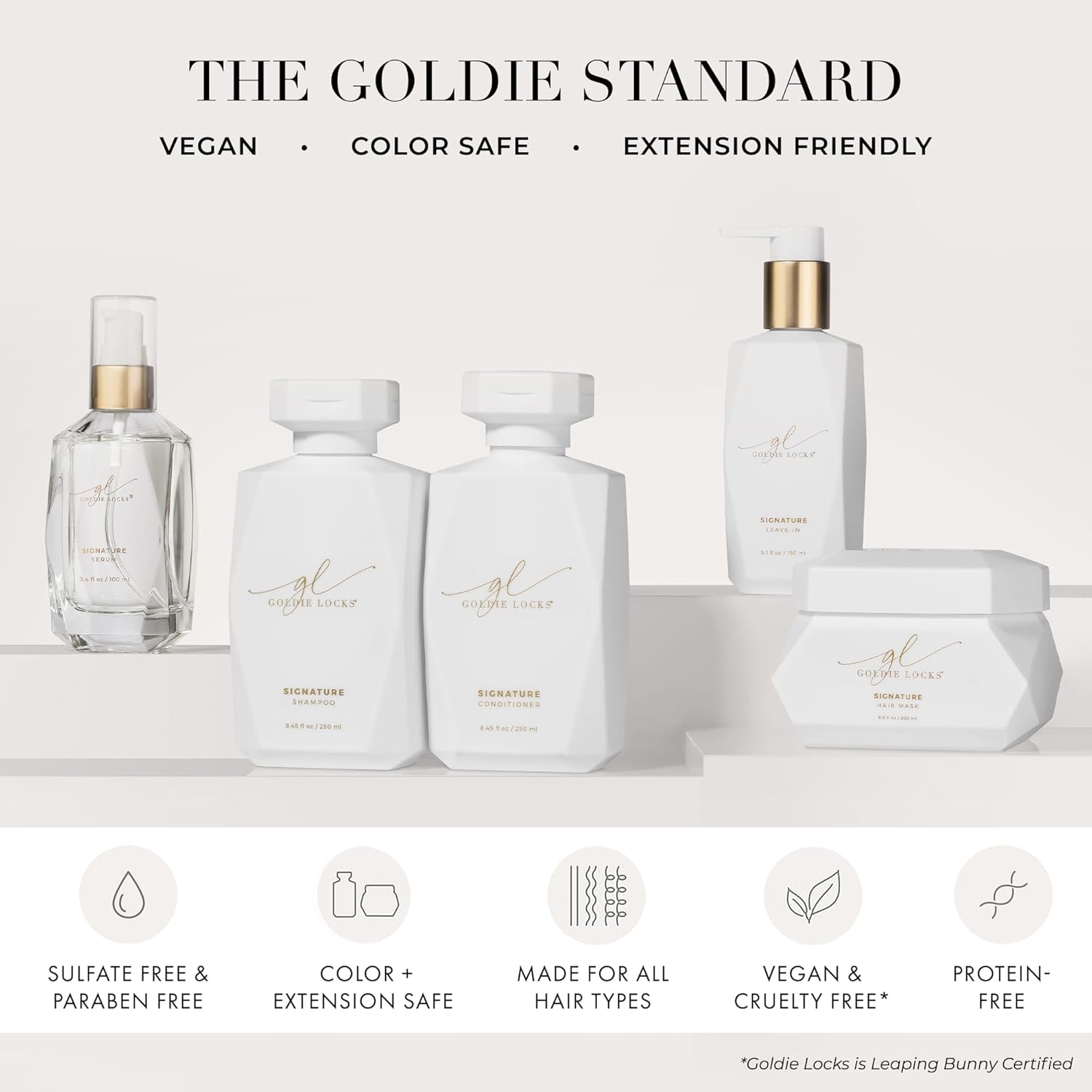 Goldie Locks Ultra Hydrating Shampoo & Conditioner Set - Sulfate-Free, Paraben-Free - for Frizz Control, Shine & Strength - Color & Extension Safe - Protein-Free - 2 x 8.45 fl oz (Packaging May Vary) - Image 8