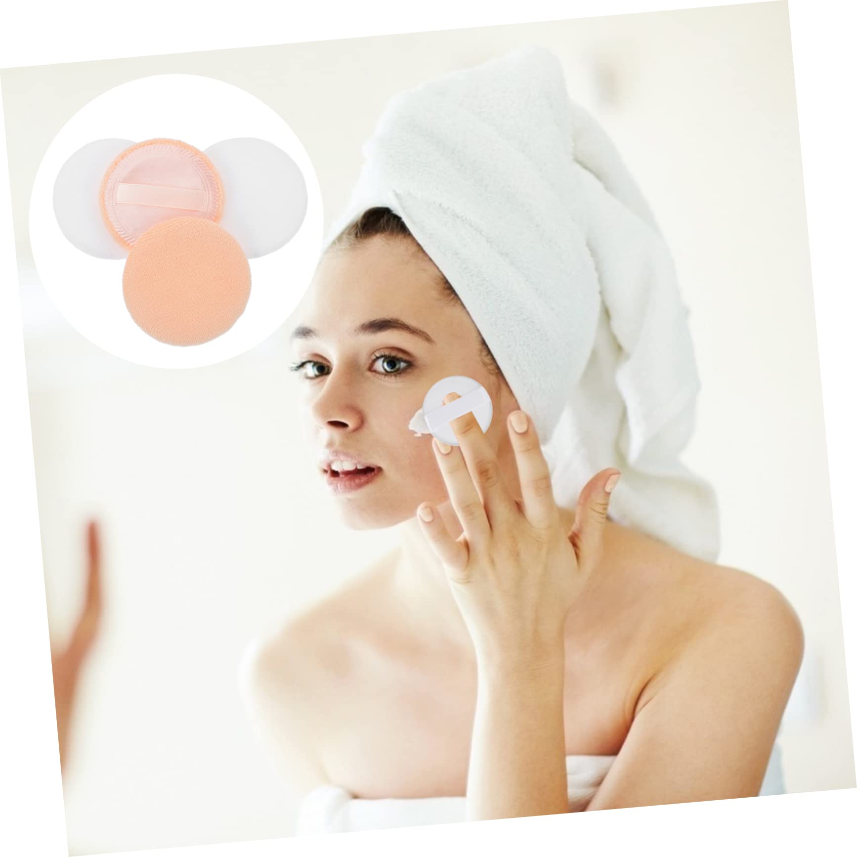 OSOLADY 20Pcs Powder Puff Soft Velour Makeup Applicator for Loose Face Powder Washable Comfortable Use for Professional and Daily Makeup Applications