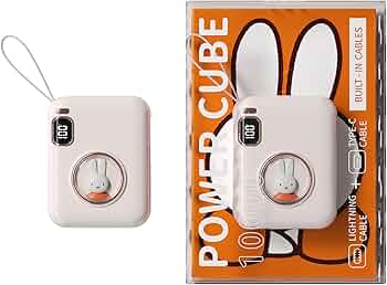 スマホアクセサリー Wireless Bluetooth with power bank Amazon.com: MIPOW x Miffy 20W Power Bank w/Smart Magic Dual Cables