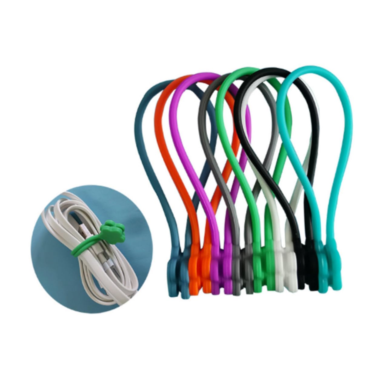 200 Avvolgicavi A Spina Di Pesce In Silicone – Organizzatore Compatto Per Auricolari E Cavi, Colore Casuale!