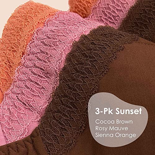 Neione Period Underwear Postpartum Menstrual Panties Light Absorbency Leak Proof Underpants Women Briefs 3-Pk Sunset Small #TOP4