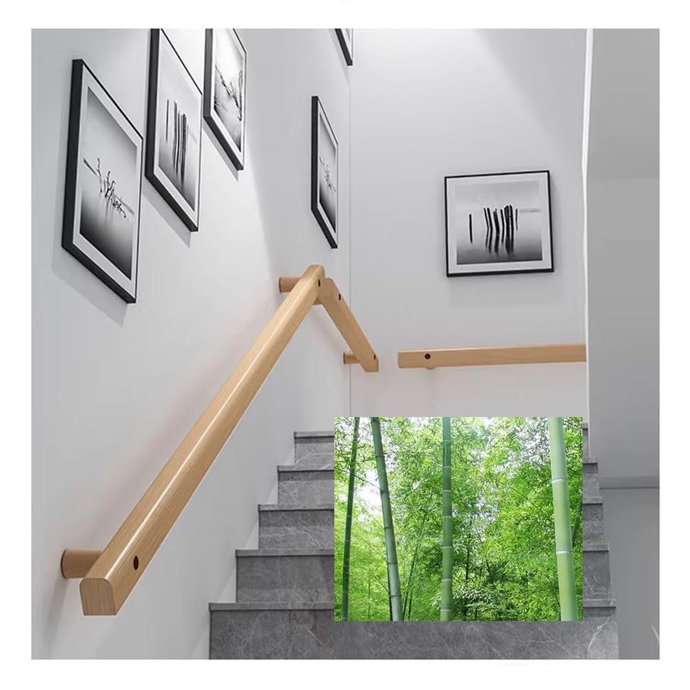 LWJSOCP Sturdy Wooden Stair Handrail - Safety Wall-Mounted Support for Indoor Stairs Corridors Lofts & Decks - Includes Bolt Kit - Ideal for Home Garden & Kindergarten Railings
