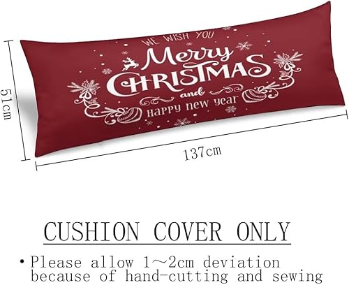 Miniatura 3 de Funda de almohada corporal con estampado de copos de nieve blancos, fundas de almohada largas con cremallera, fundas de almohada decorativas