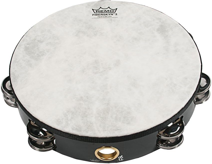 Remo 8 inch Fiberskyn Tambourine (Double Jingle; Black; Age 12+)