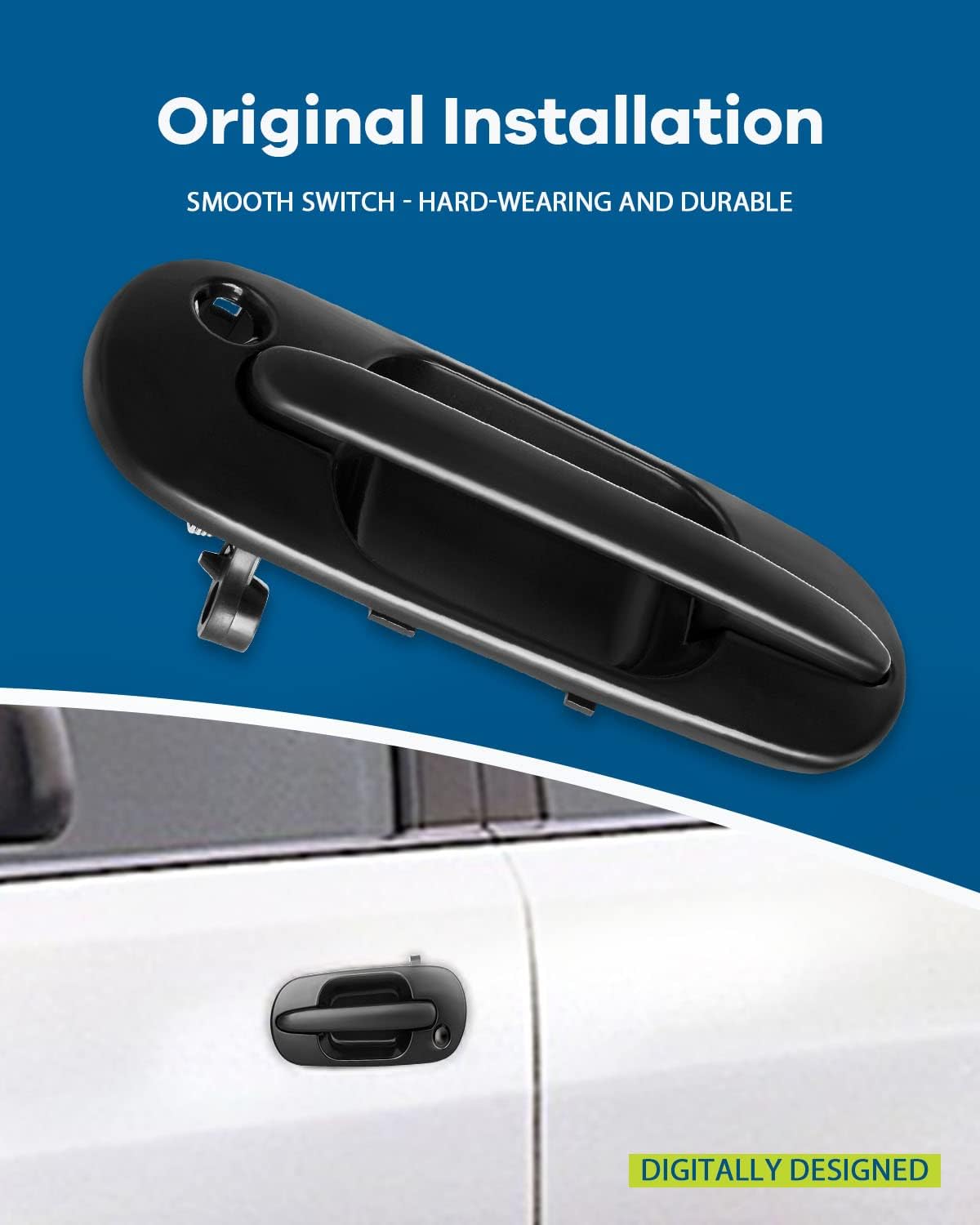 LUJUNTEC Exterior Door Handles,Front Rear Door Handles Driver Left Passenger Right Side,Replacement for 1997-2001 for Honda for CR-V,4pcs Black Handles Replace