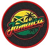 Jamaica Patch for Clothes Reggae Palms Vibes – Embroidered Iron on Patch for Backpack Jacket - Fabric Patches for Clothes Souvenirs & Gifts for Travelers ID45095