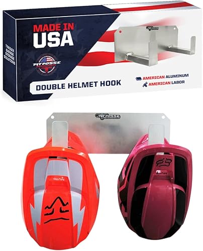 Miniatura 10 de Pit Posse PP125BK Soporte doble para casco, remolque de carreras cerrado, tienda de garaje, fabricado en Estados Unidos, organizador de