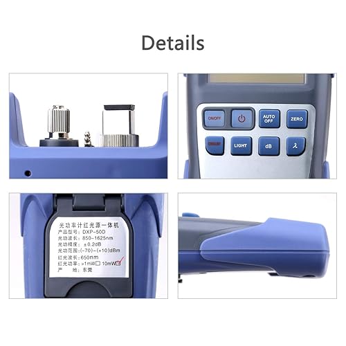 Miniatura 5 de Medidor de potencia óptica de fibra portátil todo en uno Conector SC y FC y modelo 10KM Localizador visual de fallas Probador de cable de fibra