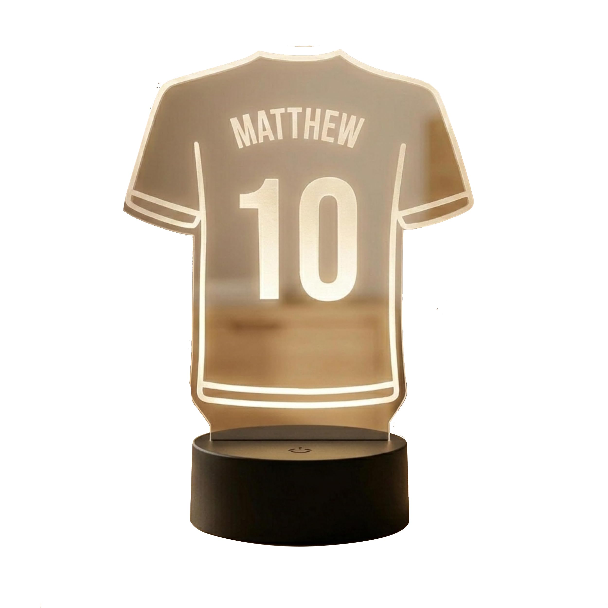 Personalised Football Shirt Night Light for Boys – Custom Name & Number 3D LED Jersey Lamp, 16 Colour Remote-Control Bedroom Light, Birthday Gift for Kids Age 5–12, USB or Battery Powered