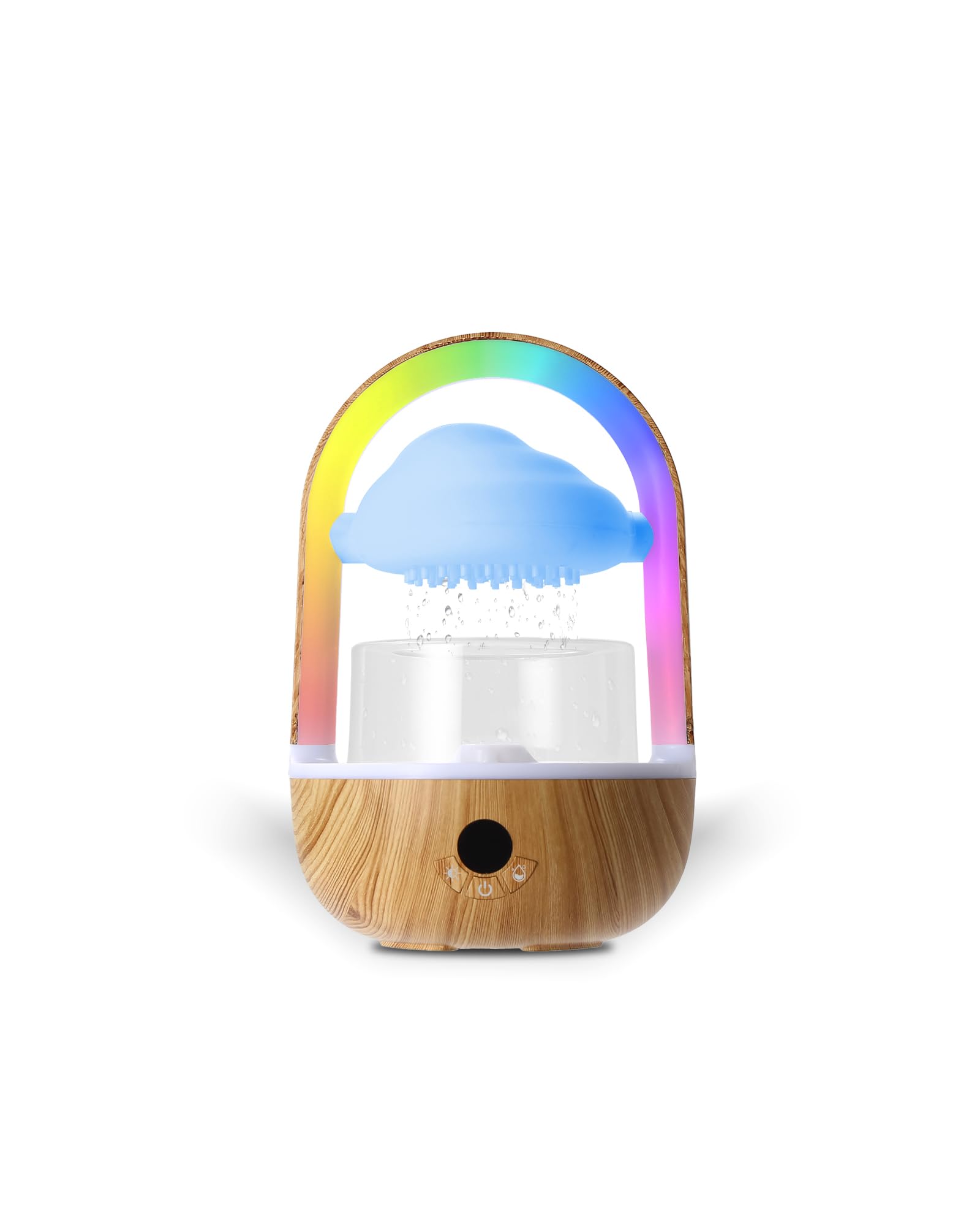 Aromatherapy Essential Oil Diffuser,Weljoy Rainbow Rain Cloud Humidifier Water Drip Mushroom Diffuser with Running Lights Rain Sounds for Sleeping-Aromatherapy Fountain&Night Light