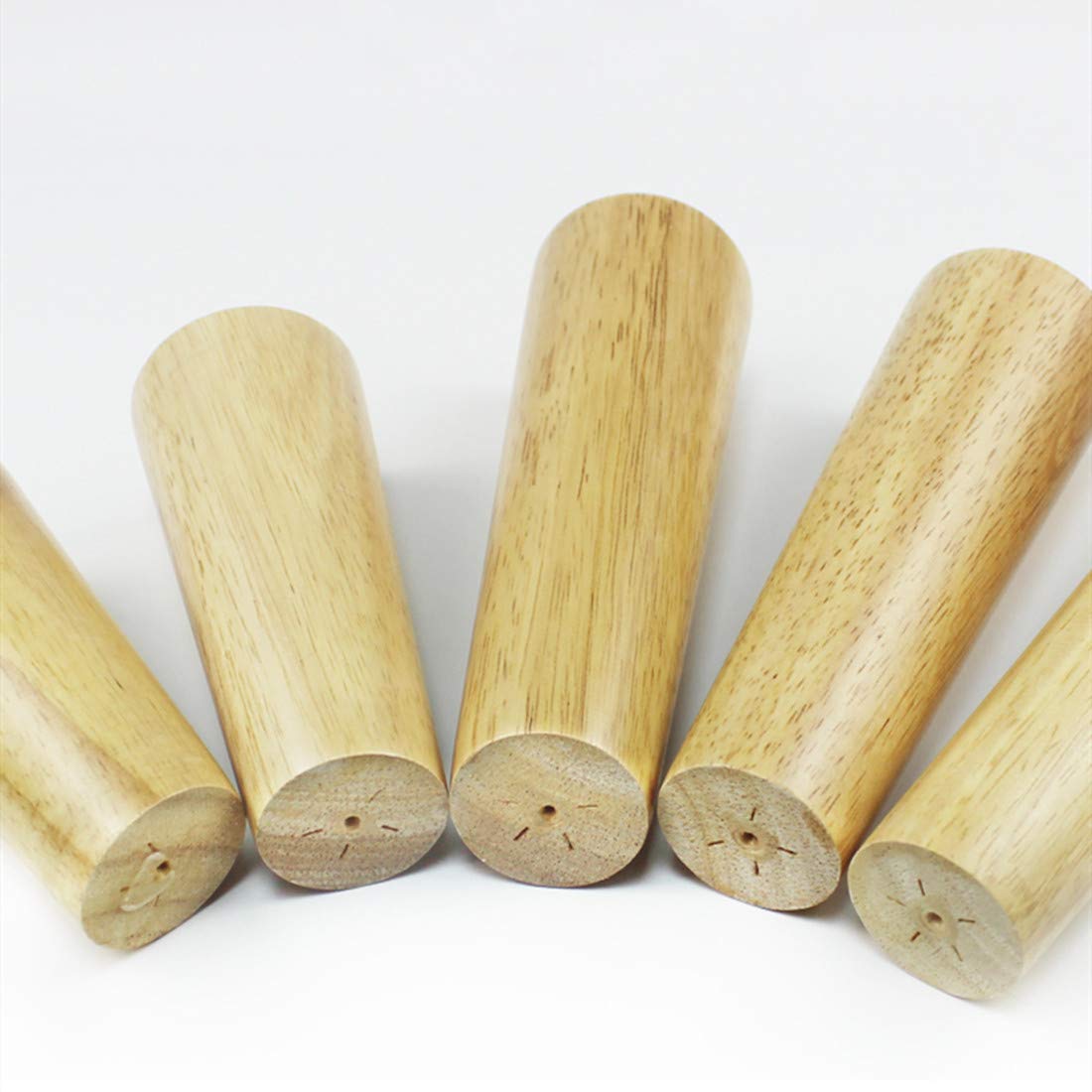 4X Gambe per Tavolo in Legno massello Gambe per mobili in Quercia,Gambe per divani affusolate in Legno,Piedini di Ricambio per armadietto,per Divano, Poltrona, Divano a Due posti, Tavolo da Pranzo,