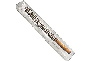 Vowcarol 50 Clear Pretzel Rod Boxes, 1 x 1 x 8 Inches Pretzel Boxes