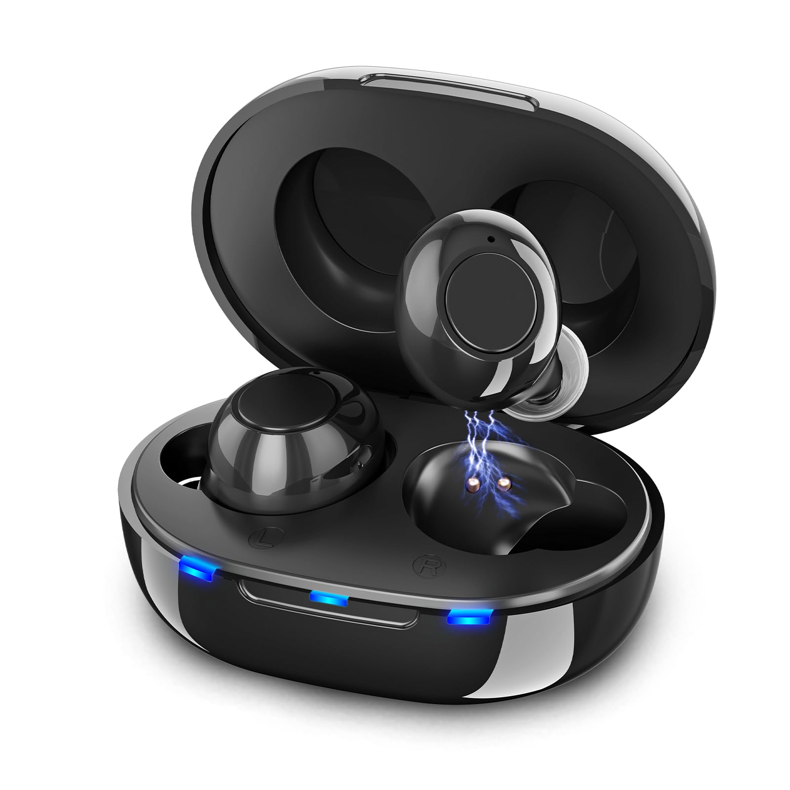 Amplificador De Sonido - JINGHAO Recargable de Amplificadores de Sonido Invisible Con Caja De Carga Portátil, Juego de 2