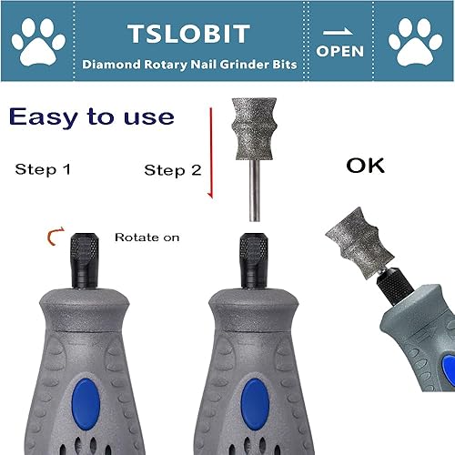 Miniatura 10 de TSLOBIT Accesorio para amoladora de uñas de perro de diamante, rueda de 18 pulgadas para amoladora de uñas de perro Dremel, broca giratoria de