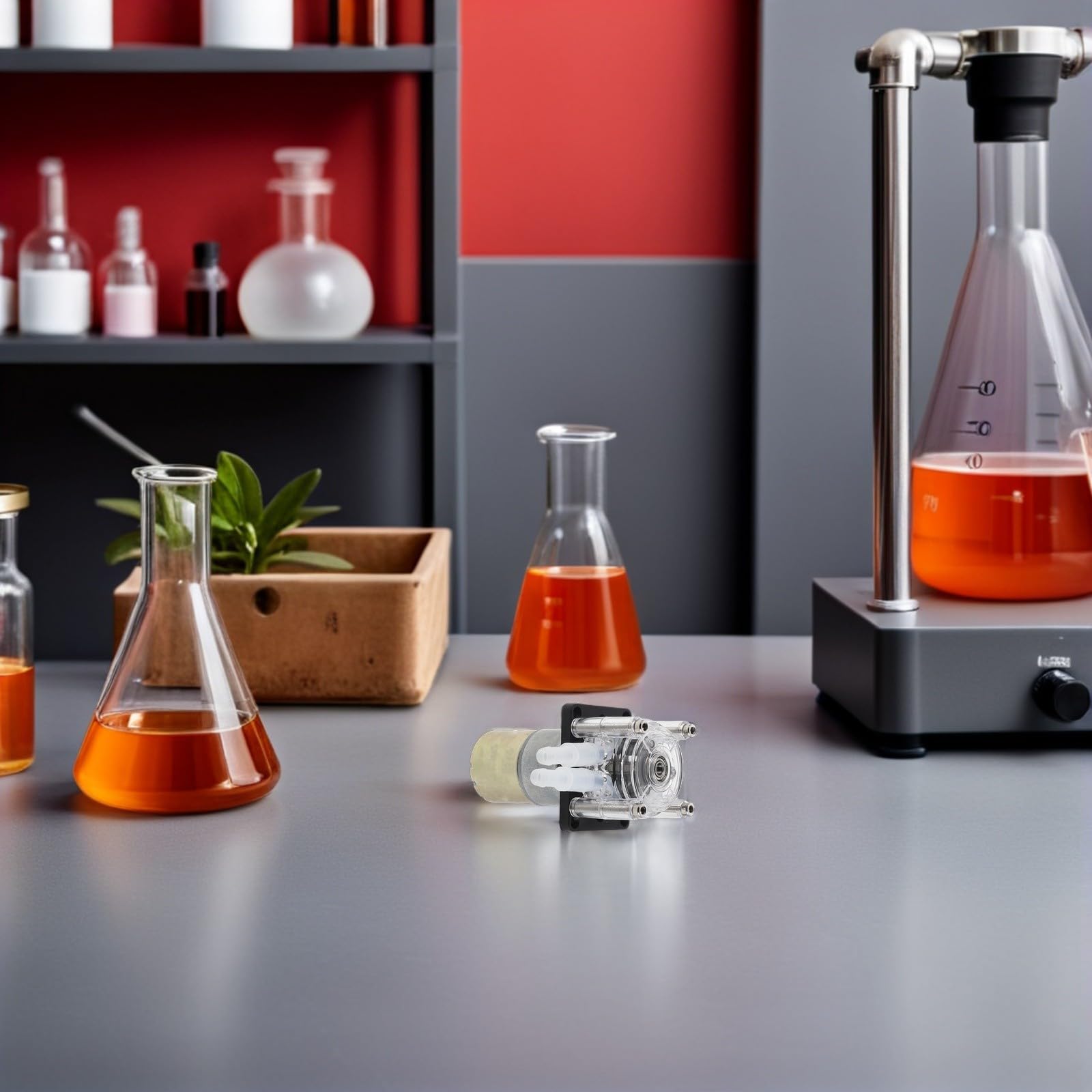 Pompa Peristaltica Dosatrice 420 Ml/min in PC per Laboratorio | Movimento Fluido Uniforme e Non Tranciante, Componenti in Silicone e Metallo, per Compiti Farmaceutici e Biochimici