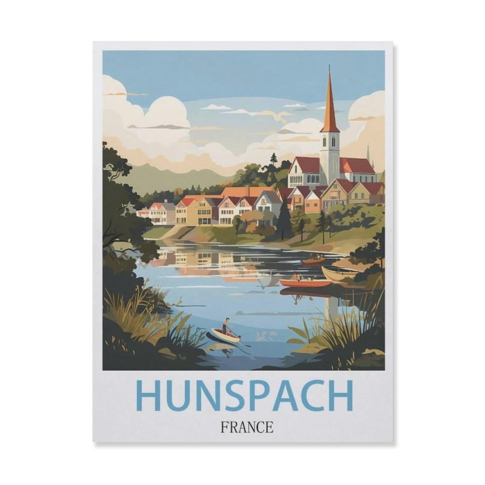 Metal Sign Tin Sign，Hunspach France(15x30cm）