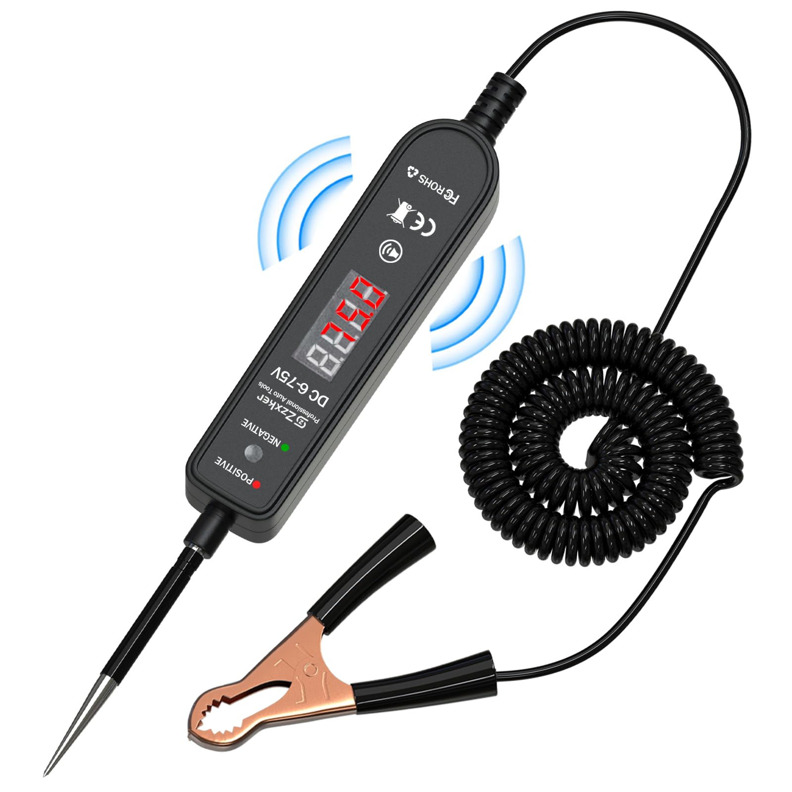 Test Light Automotive,DC 6-75V Digital LED Fuse & Voltage Tester,Circuit Tester Automotive with Digital Voltage Display,Relay Tester,Electric Test Pen
