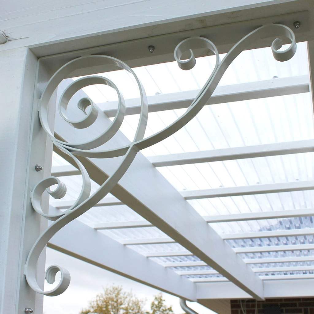DanDiBo Consola de 50 x 50 cm, bandas para la cabeza de hierro forjado, metal blanco, conector angular, consola de pared, soporte para estanterías