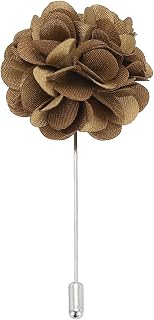 Flower Boutonnieres Pin, Lapel Pin for Men Camellia Flower for Suit Wedding Graduation Anniversary Brooch Outfit Accessories, Gold