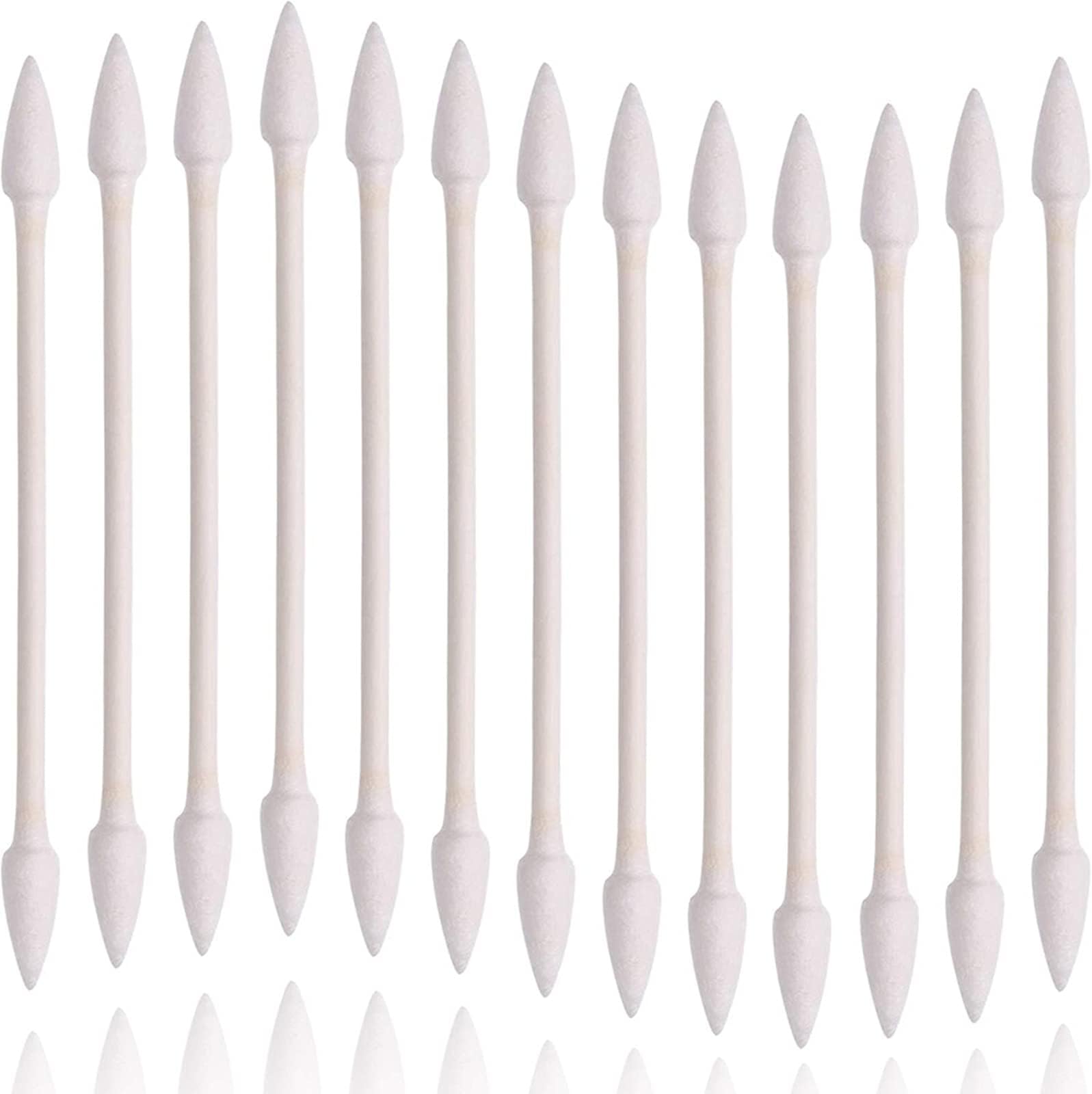 Pointed Tip Cotton Swabs 800 Pieces, Double Precision Tips with Paper Stick,Cotton Buds for Makeup Nails,4 Packs of 200 Pieces (Double Pointed)