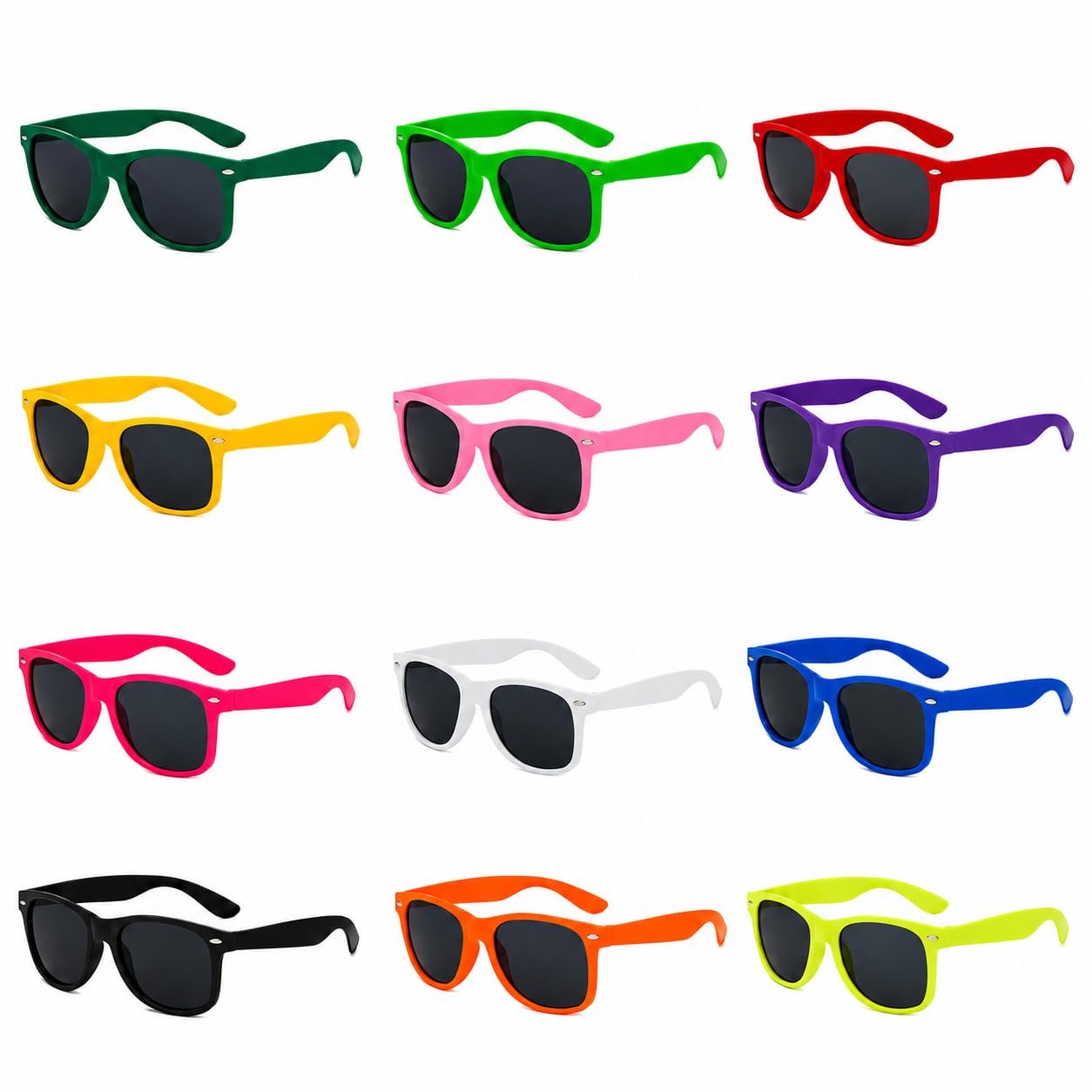 Bzojbmei 12 Pack Kids Sunglasses Multipack Polarised Colourful Party Sunglasses for Children Teens Adults Summer Beach Pool Birthday Wedding Carnival Festival Sunglasses (12, Multicolour) — image 1