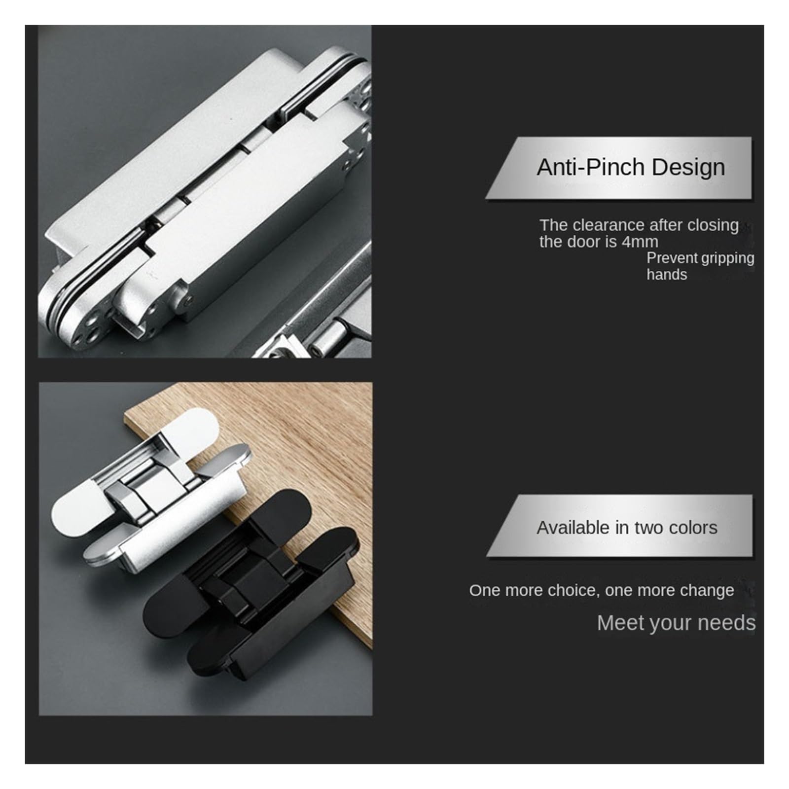 Bisagras de puerta ocultas, bisagras plegables ajustables for muebles madera