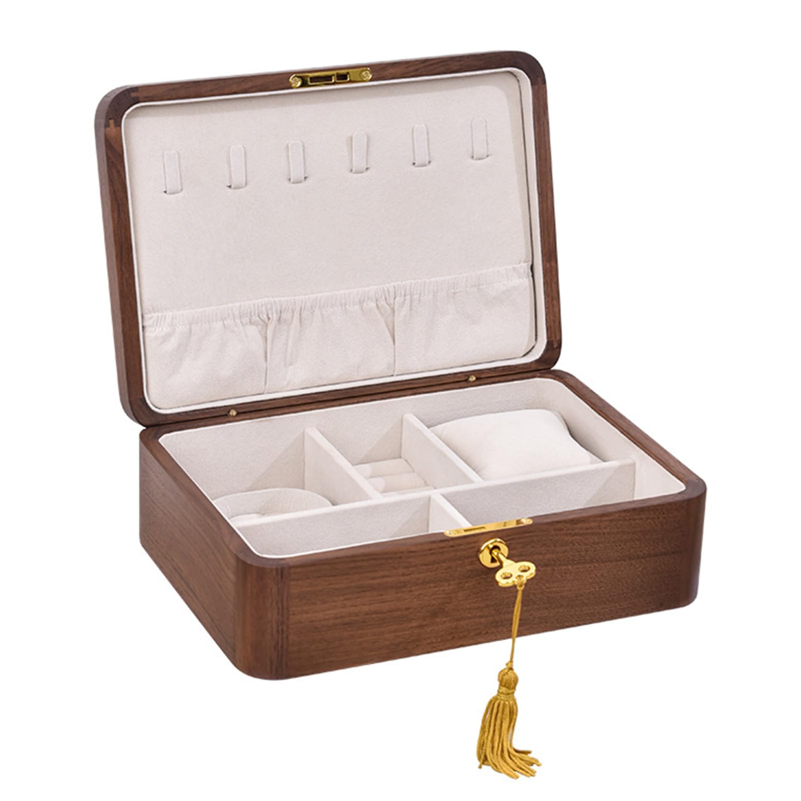 Msioytog B Practical Sturdy Wood Jewelry Storage Casket Portable Accessory For Organizing Various Ornaments Home Organization Multifunctional Organizers
