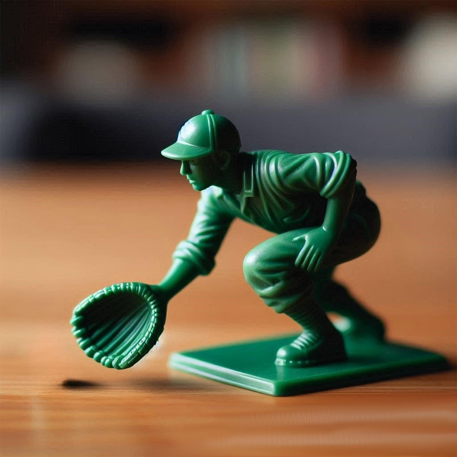 Figurines de baseball classiques, figurine de joueur de baseball vert | Catcher de lanceur de baseball 9x 3D Printing 2 pouces Statue - Collection des amoureux du sport Décoration de table pour la fam