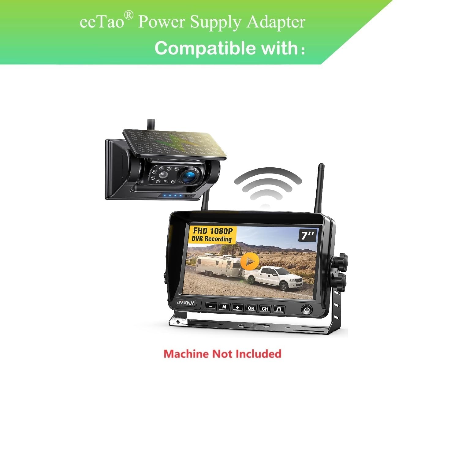 12V Car Charger Replacement Compatible with DVKNM AP7 AP7-S AP7S Magnetic Wireless Backup Camera Monitor Kit DC12V Power Supply Adapter Cord Cable