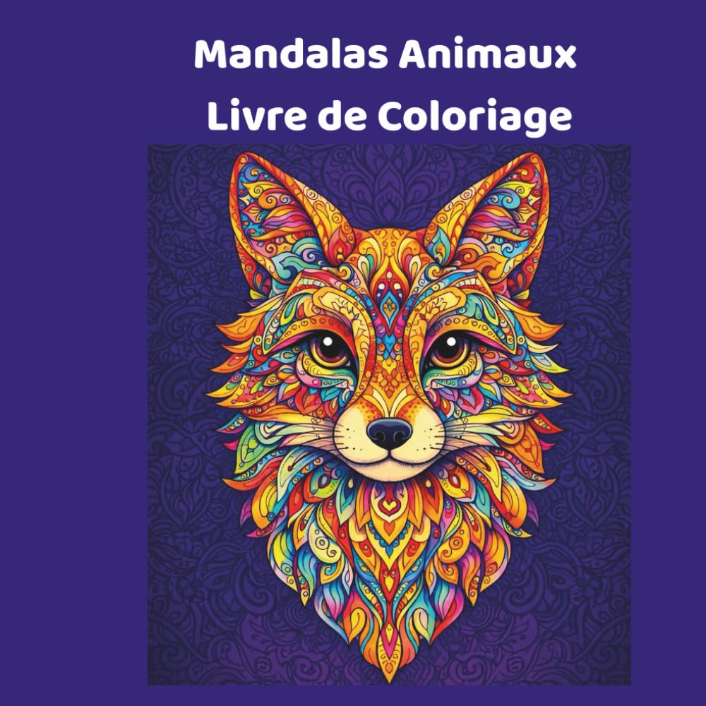 Mandalas Animaux – Livre de Coloriage: 50 pages d'illustrations apaisantes d’animaux en mandala à colorier – Relaxation, créativité et bien-être pour enfants et adultes