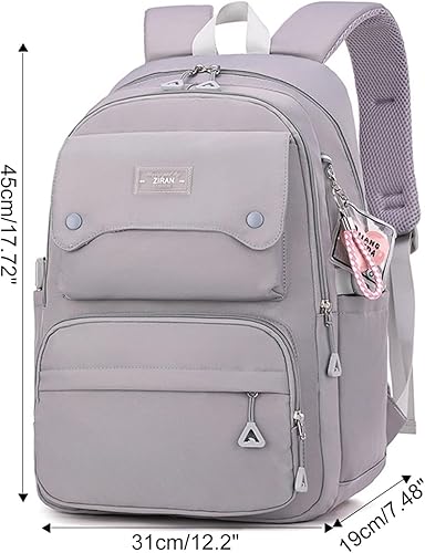 Miniatura 2 de JiaYou Mochila informal para adolescentes y niñas, mochila para computadora portátil de viaje diario para mujer, Gris (1# Grey), Mochilas Daypack