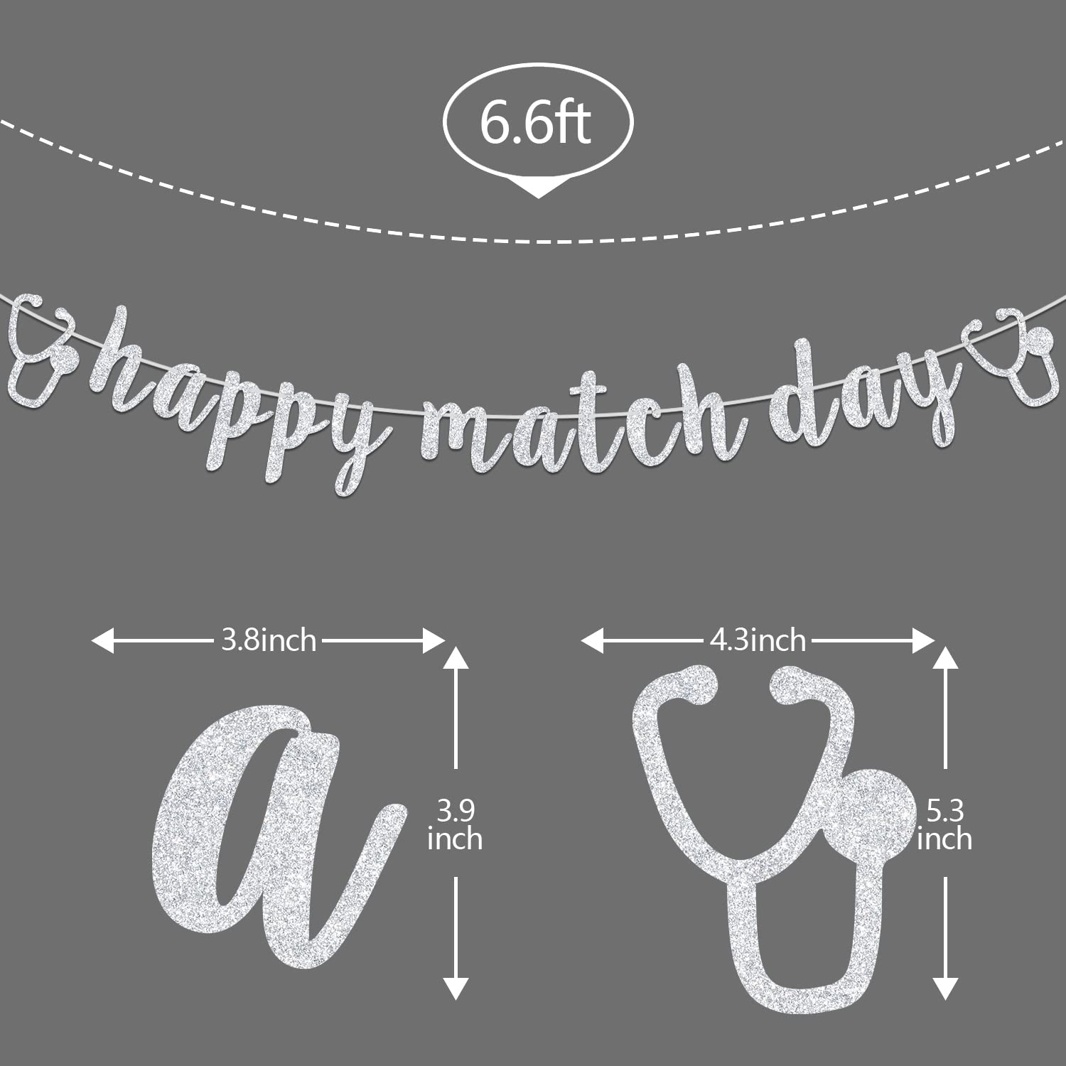 Happy Match Day Banner – Glitzer-Banner Für Residency Match, Medizin-Abschluss & Feiern