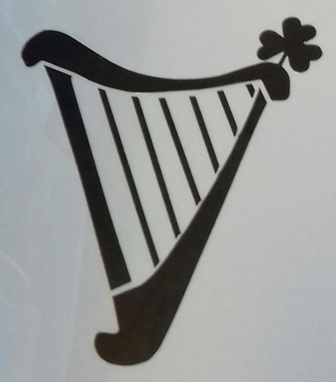 Dazzle Glitter Tattoos Harp Irish themed wall / card making decor stencil sheet flexible 350 micron Mylar plastic St.Patricks Day