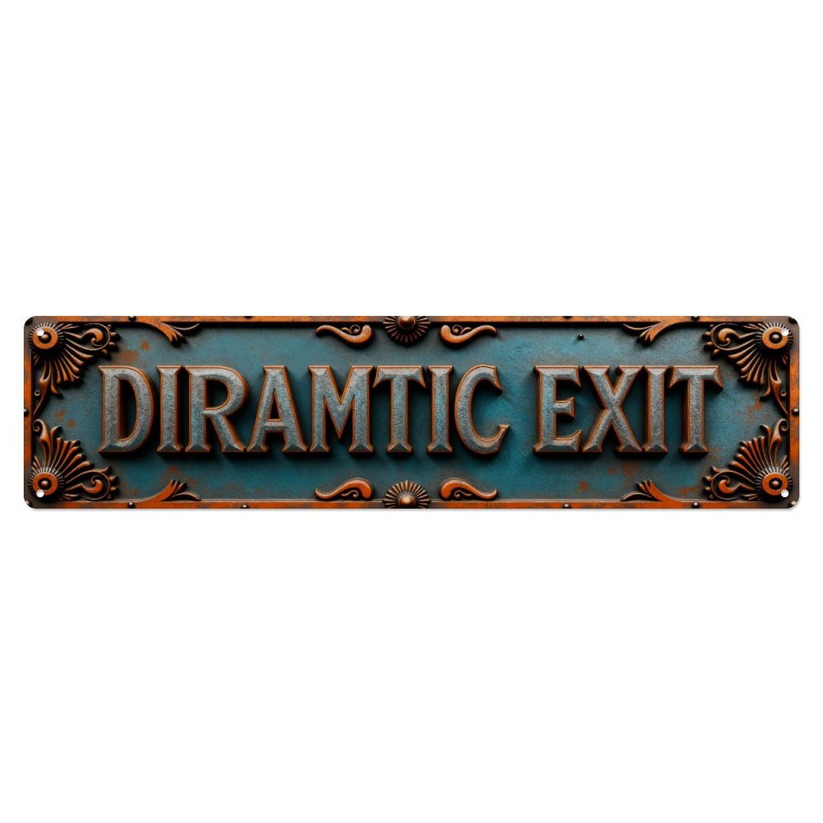 Diramtic Exit Sign Pattern Metal Tin Sign Plaque