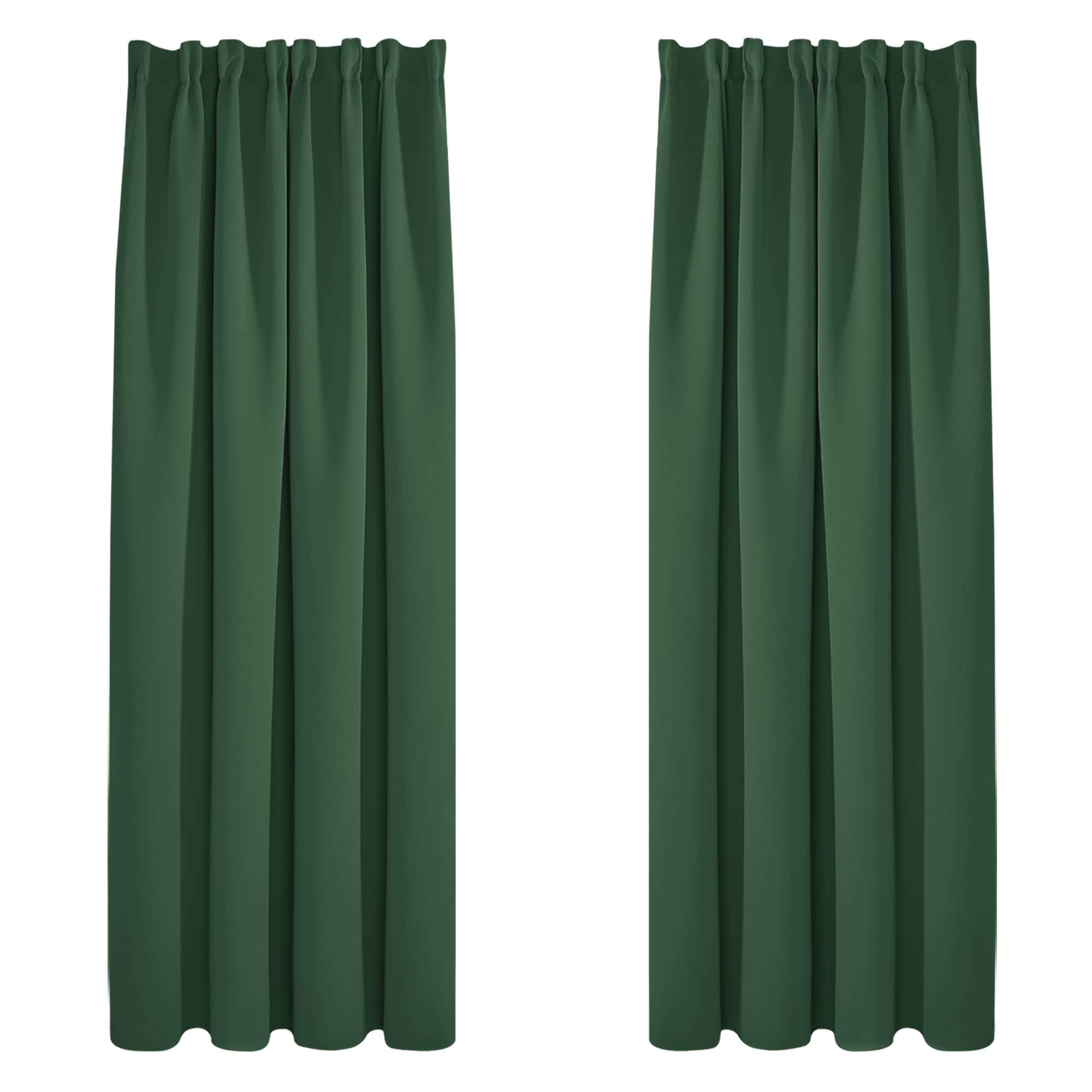 Deconovo Forest Green Thermal Insulated Blackout Curtains Pencil Pleat Curtains For Bedroom W55xl87 Inch Dark Forest