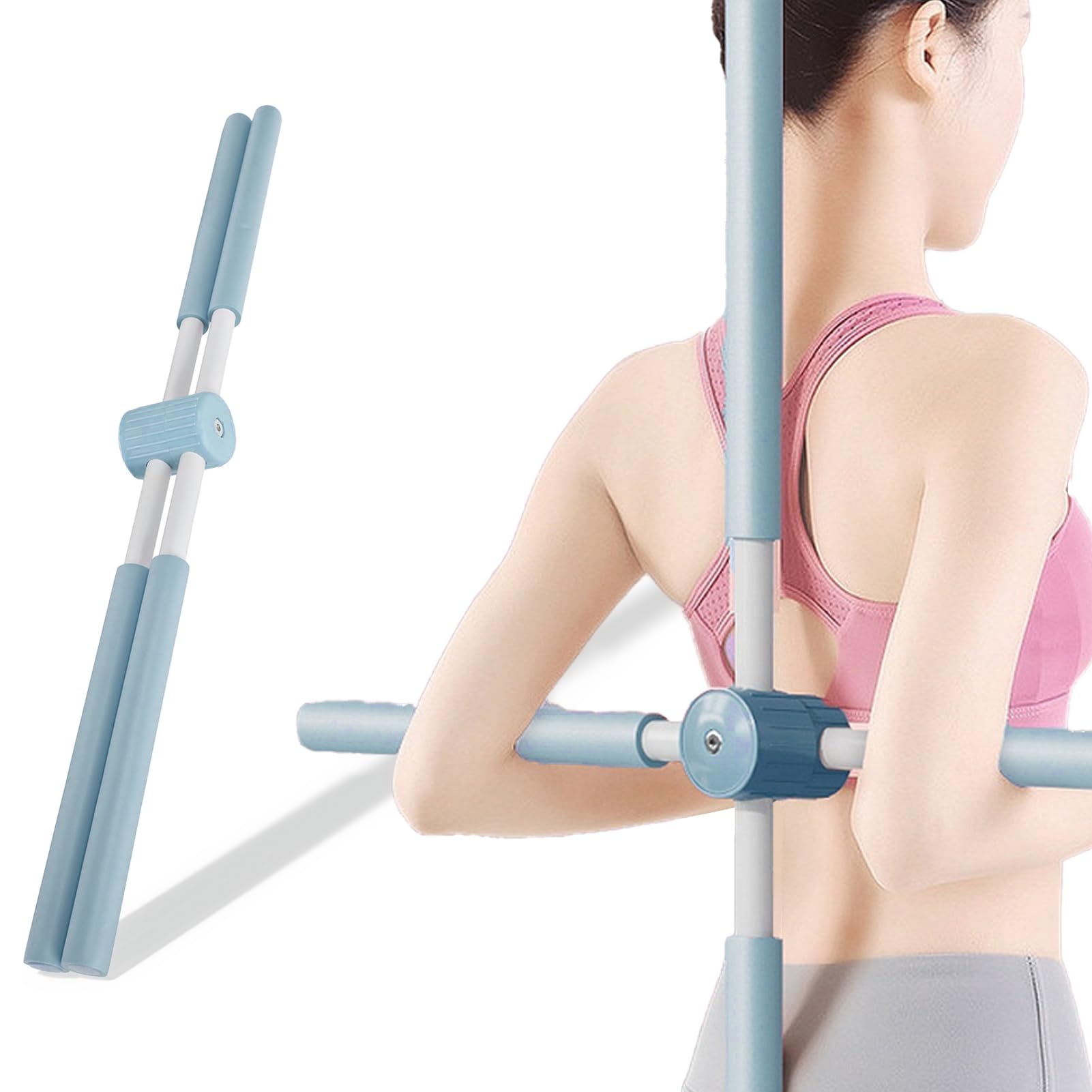 Bâton De Yoga Et Correction Posture - 80 Cm - Pour Dos, épaules, Flexibilité - Acier Et Mousse - À Domicile