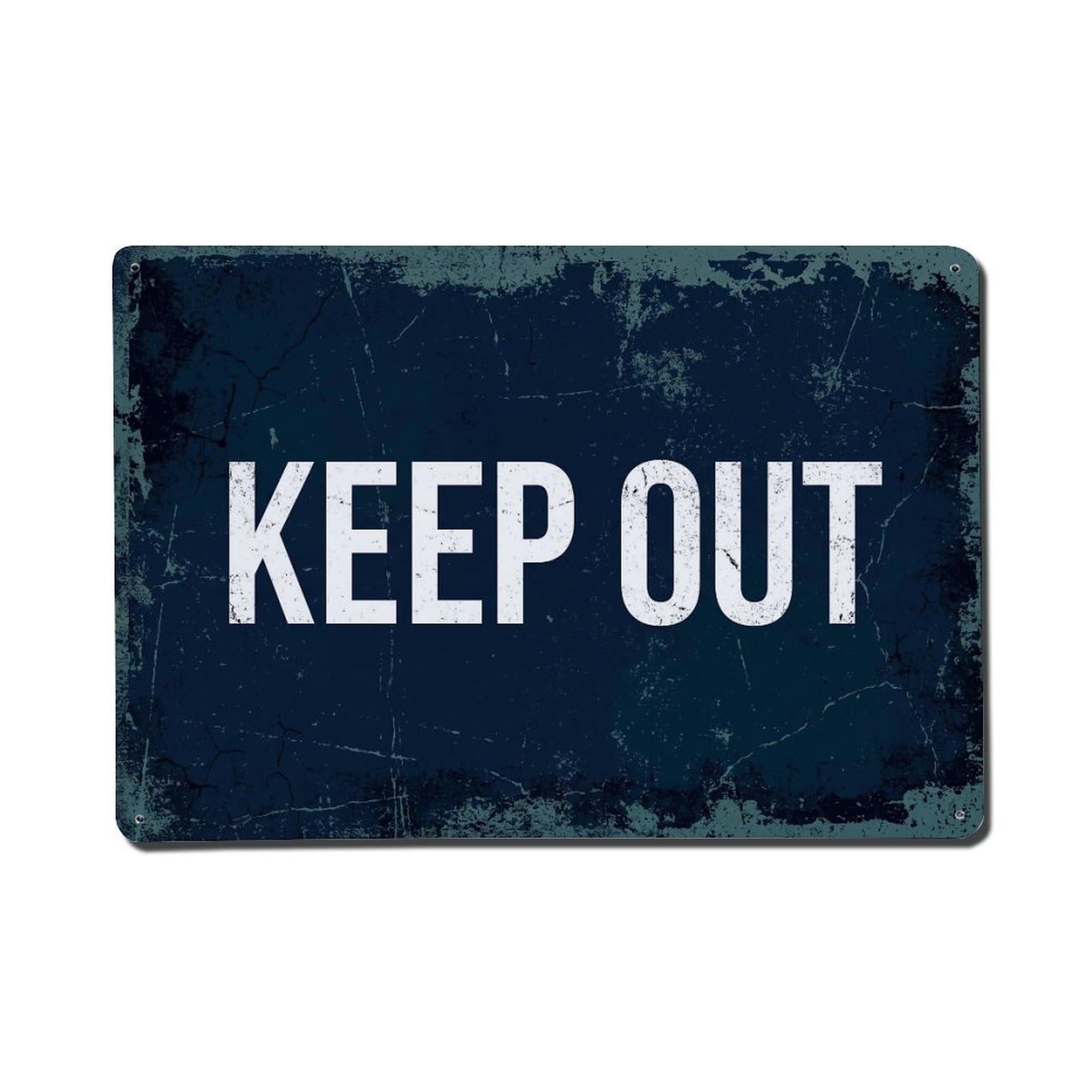 Vintage Keep Out Metal Tin Sign