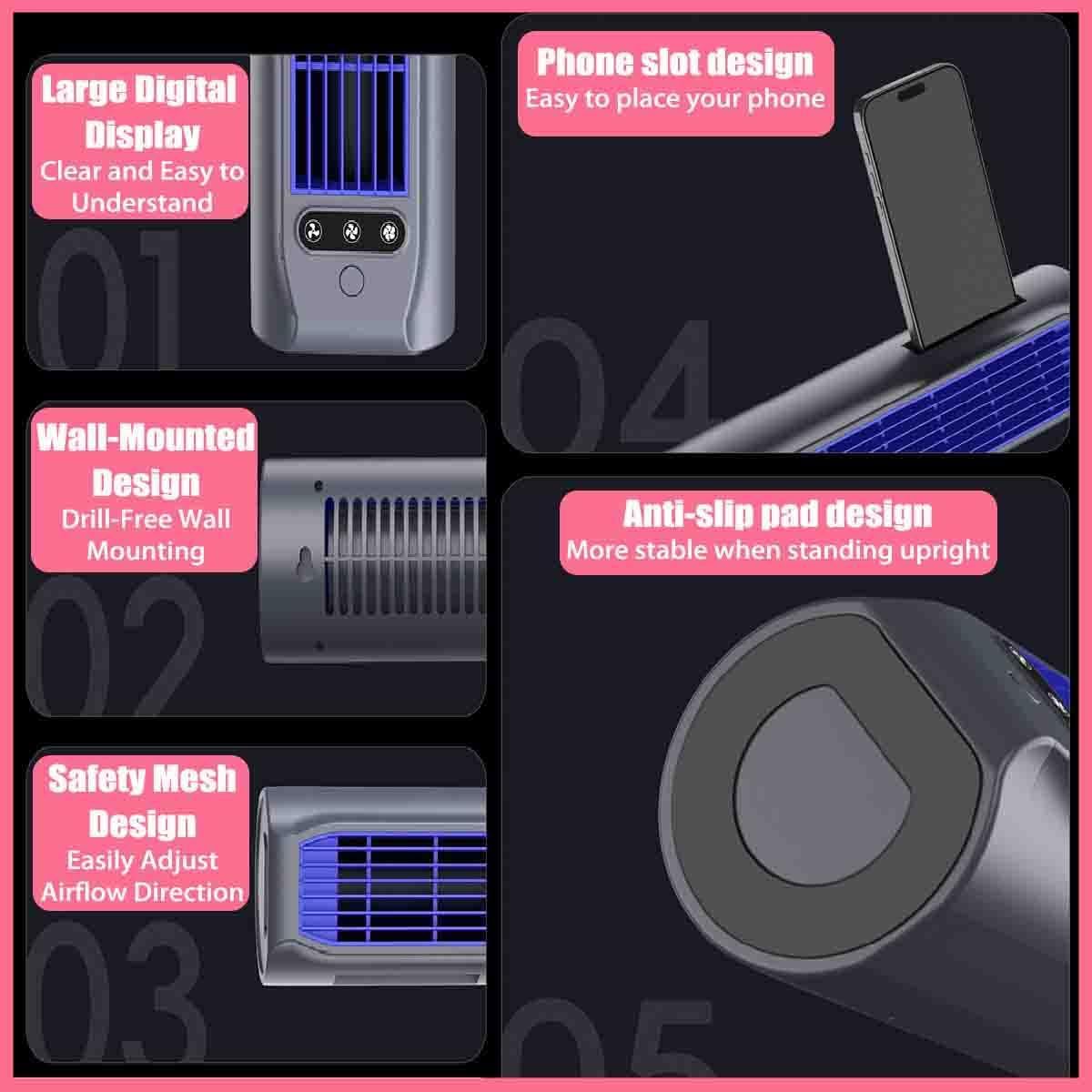Sherum Original Cooler,ventilador Portátil Silencioso, Recargable, Velocidad De Viento Ajustable En 3 Niveles (blanco marfil)