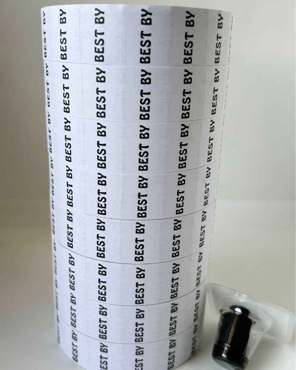 1136 Pricemarking Labels Compatible for Monarch 1136 Labellers - 8 Rolls = 14000 Labels (Best By, 1 Sleeve)