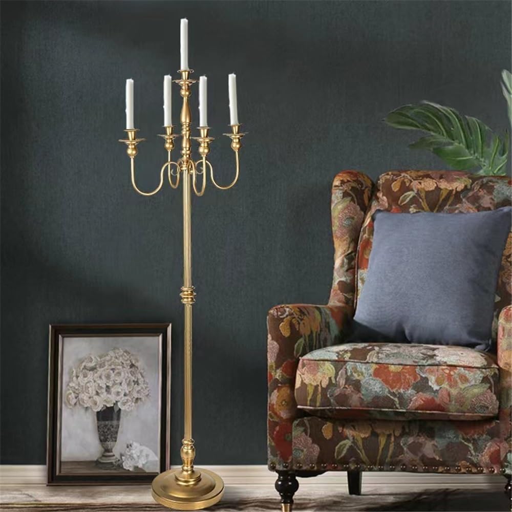 Candelabro Decorativo Candelero Alto de pie 5 Cabezas para el Comedor(Grande)