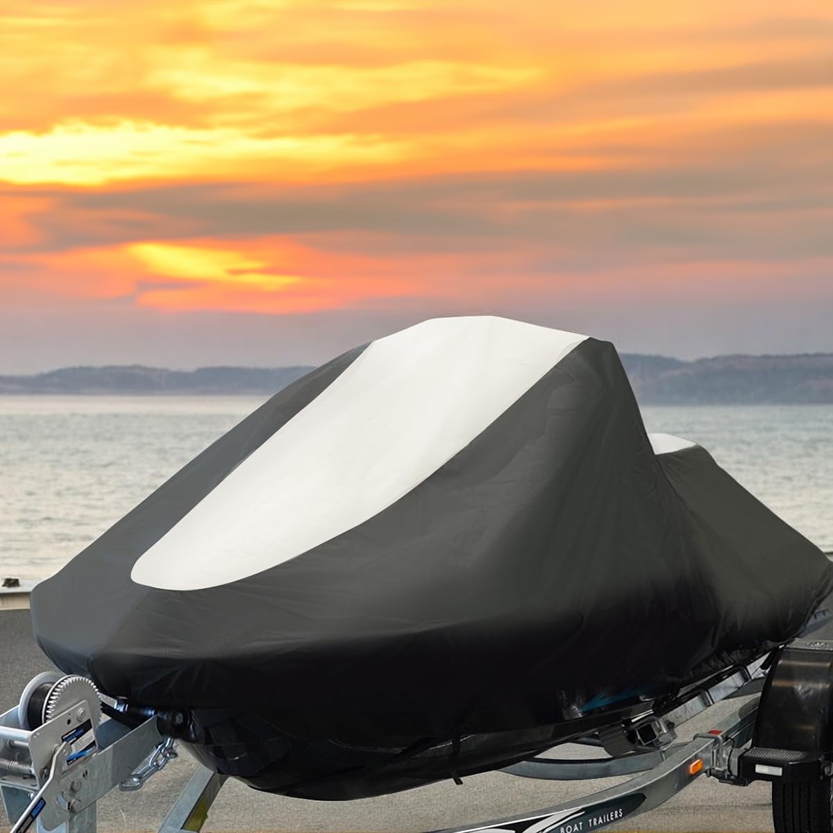 Oceansouth Jet Ski Abdeckplane Grau-Schwarz (Verschiedene Größen)