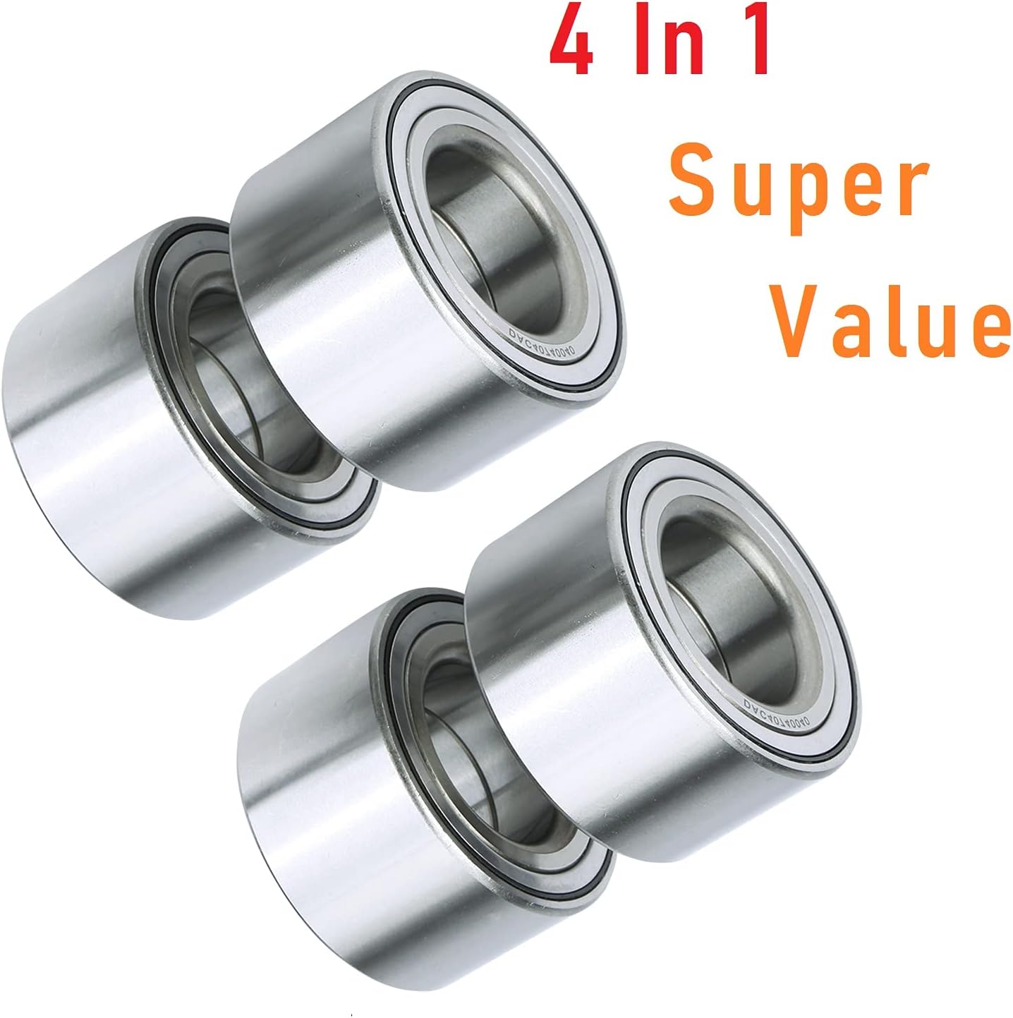 Front and Rear Wheel Hub Bearings Fit for Polaris Ranger 700 500 400 XP EFI 6x6 2x4 4x4 EV, Replaces # 3515088(2PCS) 3515087(2PCS)