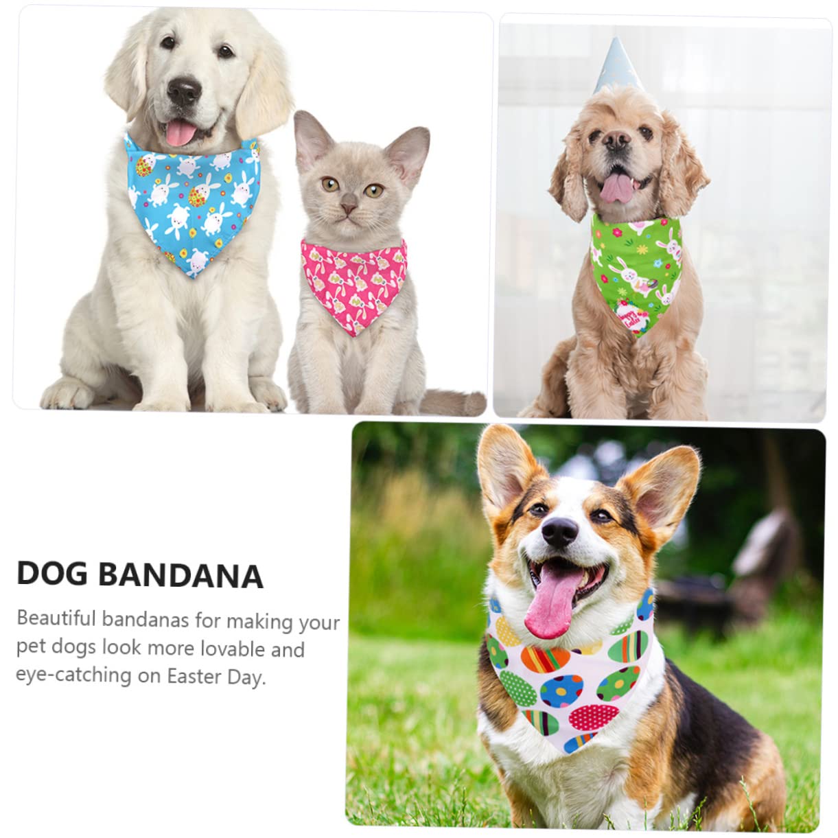 INOOMP 15pièces Bandanas pour Chiens Et Chats Écharpes Colorées Et Respirantes pour Animaux De Compagnie Accessoires Adorables pour Pâques