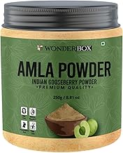 WonderBox 100% Pure & Natural Amla Powder (250 grams) for Eating & Drinking, Indian Gooseberry Fruit for Healthy Hair Growth & Skin Care, No Preservatives